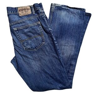 Aeropostale‎ Men's Blue Driggs Slim Bootcut Jeans 32x32 (32x30 Fit) RN121726